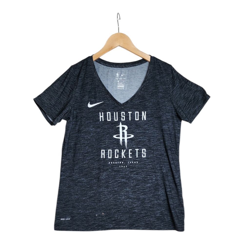 Nike Dir Fit V-neck Short Sleeve‎ "Houston Rockets" Top size Medium Gray